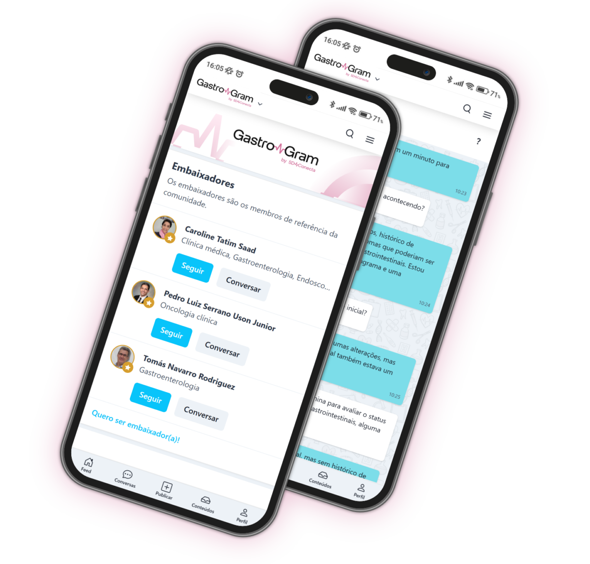 Embaixadores e Chat Site GastroGram
